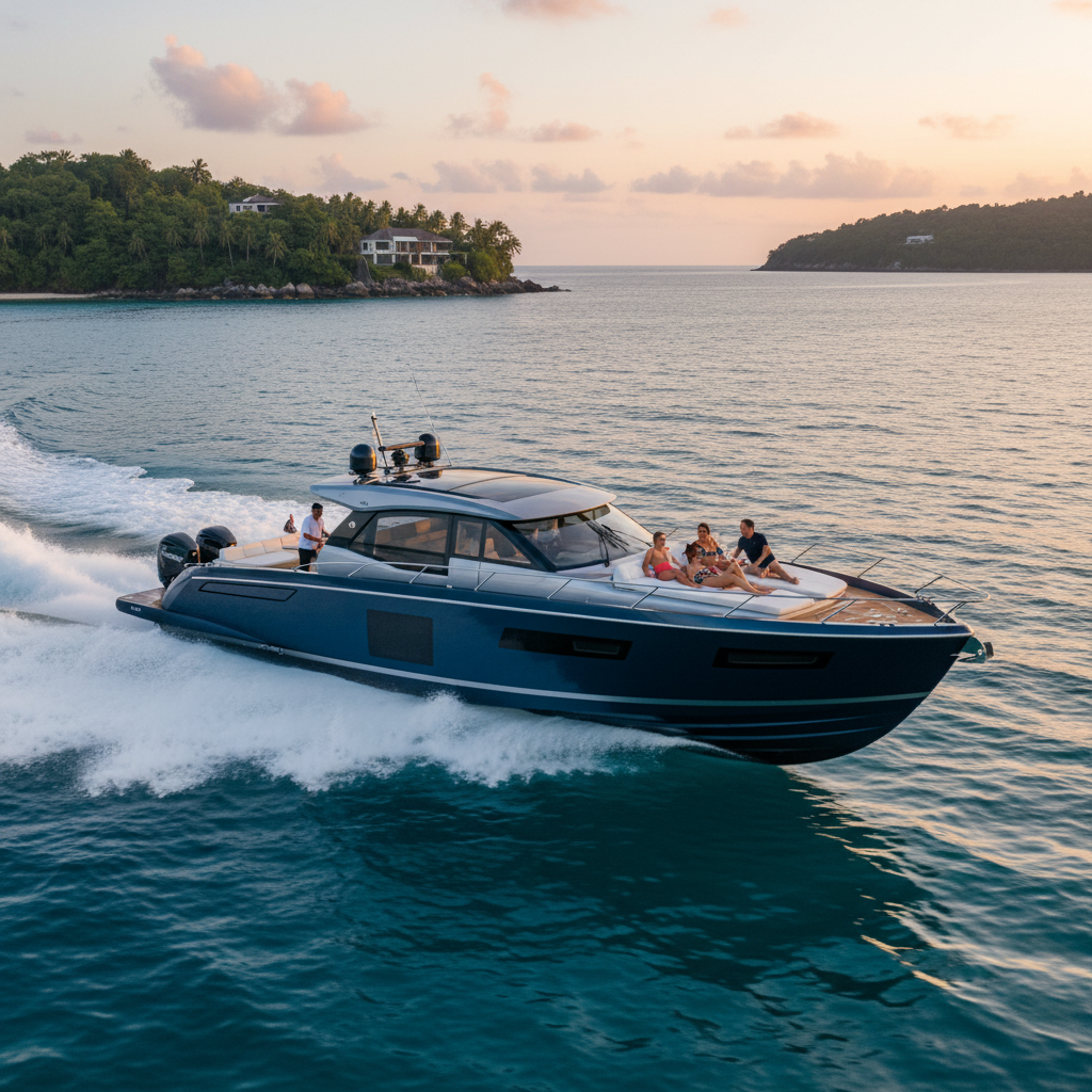 Lancha moderna de luxo